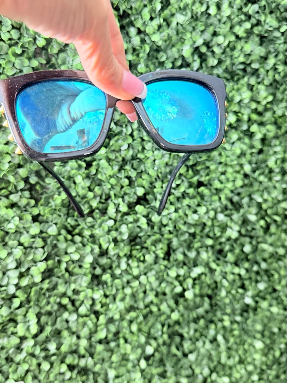 Costa Black Frame Sunglasses with Blue Mirrored Lenses